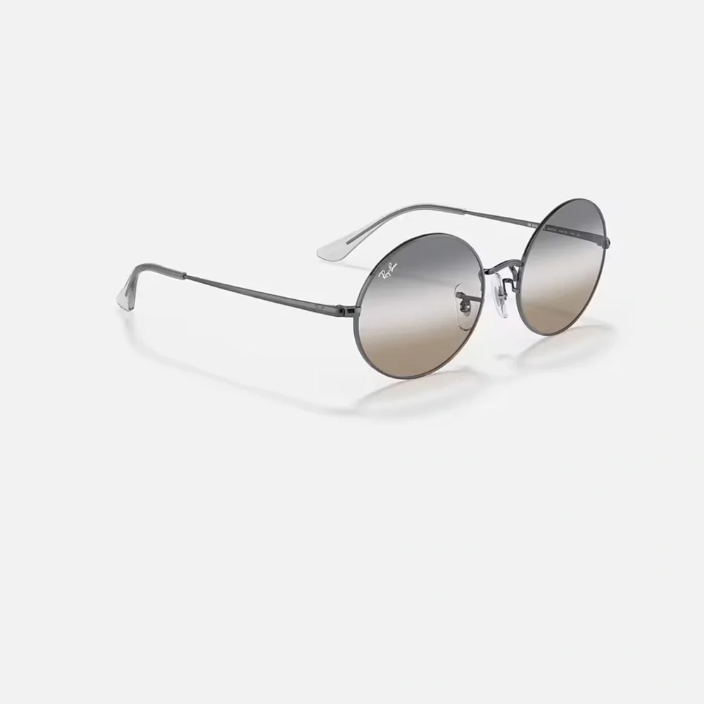 🧡 Ray-Ban Oval 1970 Bi-Gradient Polished Gunmetal Clear Grey Brown RB 1970 004